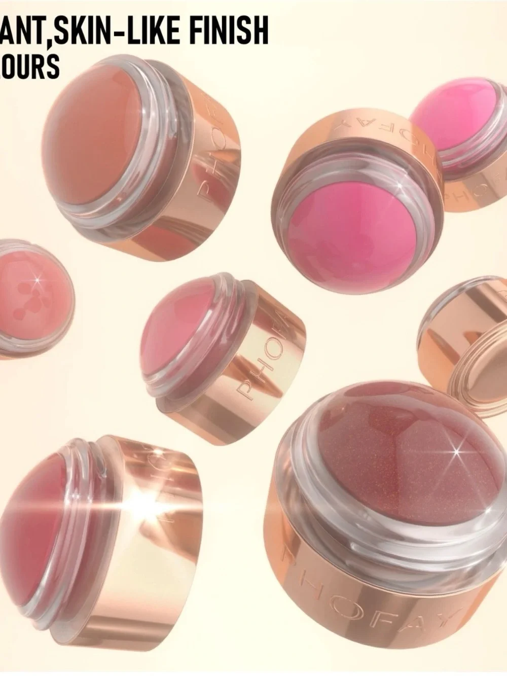 Phofay 3 in-1 Mousse Blush Cream & Lipstick Gloss-Soft Silky Creamy Texture